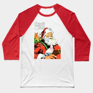 Pigeon delivers a letter to Santa Claus to prepare Merry Christmas gifts Retro Vintage Comic Book Baseball T-Shirt